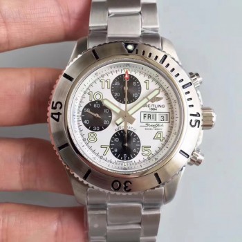 Replika Breitling Superocean Chronograph Steelfish A13341C3.G782.162A White Shower in Edelstahl