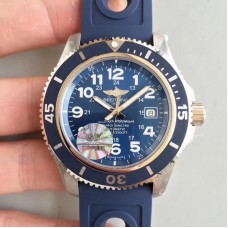 Ersatz Breitling Superocean II 44MM A17392D8/C910/228S/A20SS.1 Blaue Dusche in Edelstahl