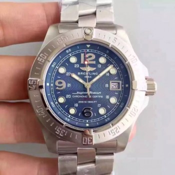 Replika Breitling Superocean Steelfish A1739010-B772-134A blue display in Edelstahl