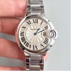 Replik-Uhr Ballon Bleu De Cartier 33MM W6920084 Rostfreier Stahl Silbernes Zifferblatt Quarz 