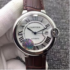 Replik-Uhr Ballon Bleu De Cartier 42MM W6901351 Rostfreier Stahl Silbernes Zifferblatt