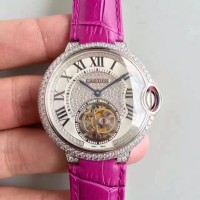 Replik-Uhr Ballon Bleu De Cartier Flying Tourbillon HPI00716 39MM Rostfreier Stahl & Diamanten Dial