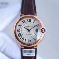 Replik-Uhr Ballon Bleu De Cartier Damen 36MM W6900456 Roségold Silbernes Zifferblatt