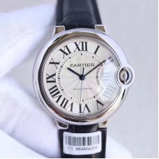 Replik-Uhr Ballon Bleu De Cartier Damen 36MM W6900556 Rostfreier Stahl Silbernes Zifferblatt