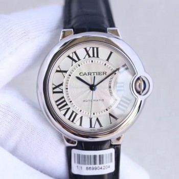 Replik-Uhr Ballon Bleu De Cartier Damen 36MM W6900556 Rostfreier Stahl Silbernes Zifferblatt