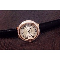 Replik-Uhr Cartier Ballon Bleu 36MM Roségold WeiBes Zifferblatt