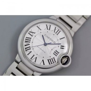 Replik-Uhr Cartier Ballon Bleu 36MM Rostfreier Stahl WeiBes Zifferblatt