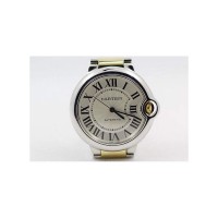 Replik-Uhr Cartier Ballon Bleu 36MM Rostfreier Stahl & Gelbgold WeiBes Zifferblatt