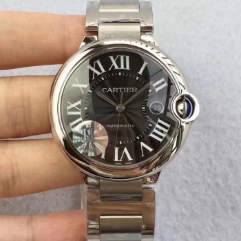 Replik-Uhr Cartier Ballon Bleu 42MM W6920042 Rostfreier Stahl Schwarzes Zifferblatt