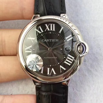 Replik-Uhr Cartier Ballon Bleu 42MM WSBB0003 Rostfreier Stahl Schwarzes Zifferblatt