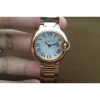 Replik-Uhr Cartier Ballon Bleu Damen 28MM Roségold WeiBes Zifferblatt