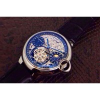 Replik-Uhr Cartier Ballon Bleu Tourbillon Moonphase Rostfreier Stahl Skeleton Tourbillon 