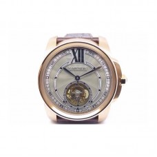 Replik-Uhr Calibre de Cartier Tourbillon Roségold GroBes Zifferblatt Tourbillon 