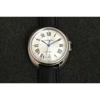 Replik-Uhr Cartier Cle 40MM Rostfreier Stahl WeiBes Zifferblatt