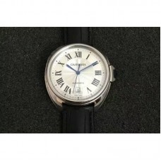 Replik-Uhr Cartier Cle 40MM Rostfreier Stahl WeiBes Zifferblatt