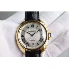 Replik-Uhr Cartier Cle 40MM Gelbgold WeiBes Zifferblatt