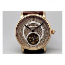 Replik-Uhr Cartier Ronde Louis Tourbillon Roségold Diamanten Dial Tourbillon 