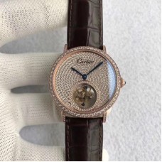 Replik-Uhr Cartier Rotonde Tourbillon Roségold & Diamanten Diamanten Dial Tourbillon 