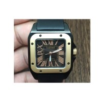 Replik-Uhr Cartier Santos 100 33MM PVD Schwarzes Zifferblatt