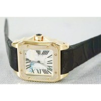 Replik-Uhr Cartier Santos 100 Roségold WeiBes Zifferblatt