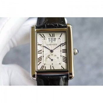 Replik-Uhr Cartier Tank Louis Cartier Extra Large W1560003 Rostfreier Stahl WeiBes Zifferblatt