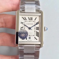 Replik-Uhr Cartier Tank Solo XL automatisch W5200028 Rostfreier Stahl WeiBes Zifferblatt