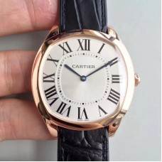 Replik-Uhr Drive de Cartier Extra-Flat WGNM0006 Roségold Silbernes Zifferblatt