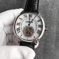 Replik-Uhr Drive de Calibre de Cartier Tourbillon W4100013 Rostfreier Stahl WeiBes Zifferblatt