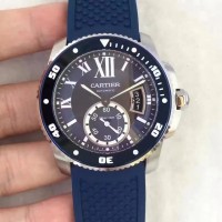 Replik-Uhr Calibre De Cartier Diver WSCA0011 42MM Rostfreier Stahl Blaues Zifferblatt