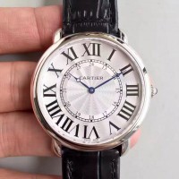 Replik-Uhr Ronde Luis Cartier W6801004 42MM Rostfreier Stahl Silbernes Zifferblatt