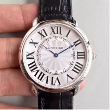 Replik-Uhr Ronde Luis Cartier W6801004 42MM Rostfreier Stahl Silbernes Zifferblatt