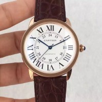 Replik-Uhr Ronde Solo De Cartier W6701010 42MM Roségold WeiBes Zifferblatt