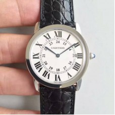 Replik-Uhr Ronde Solo De Cartier W6700255 36MM Rostfreier Stahl WeiBes Zifferblatt Quarz 