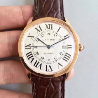 Replik-Uhr Ronde Solo De Cartier W6701009 42MM Roségold WeiBes Zifferblatt