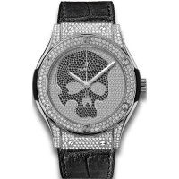 Replica Uhren Hublot Classic Fusion Titanium Skull Full Pave 511.NX.9000.LR.1704.SKULL