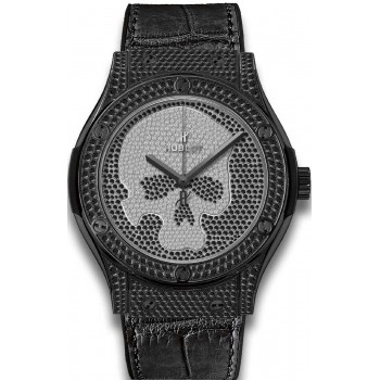 Replika Uhr Hublot Classic Fusion Black Skul Pave 511.ND.9100.LR.1700.SKULL