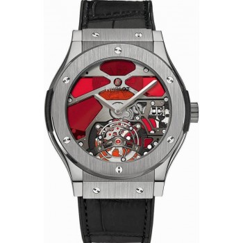 Replica Uhren Hublot Classic Fusion Tourbillon Titan Rot Vitrail 502.NX.0001.LR