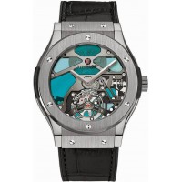 Replika Uhr Hublot Classic Fusion Tourbillon Titanblau Vitrail 502.NX.0003.LR