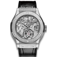 Replik-Uhr Hublot Classic Fusion Tourbillon Cathedral Minutenrepetition Titanium 504.NX.0170.LR