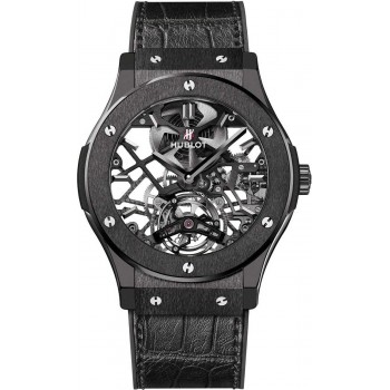 Replica Uhren Hublot Classic Fusion Skeleton Tourbillon Schwarz 45mm 505.CM.0140.LR