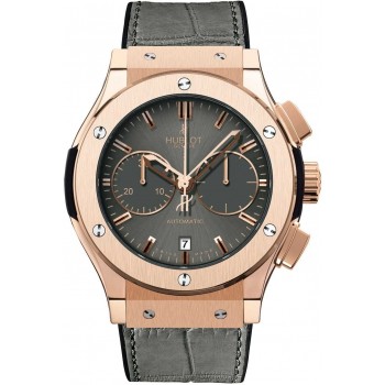 Replica Uhren Hublot Classic Fusion Chrono Racing Grau King Gold 45mm 521.OX.7080.LR