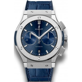 Replika Uhr Hublot Classic Fusion Blue Chronograph Titan 45mm 521.NX.7170.LR