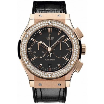 Replika Uhr Hublot Classic Fusion Chronograph King Gold Diamond 45mm 521.OX.1180.LR.1104