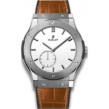 Replika Uhr Hublot Classic Fusion Ultra-Thin Titanium White Shiny Dial 515.NX.2210.LR