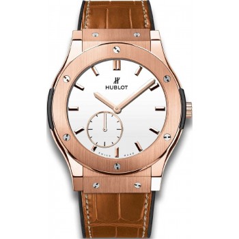 Replik-Uhr Hublot Classic Fusion Ultra-Thin King Gold White Shiny Dial 515.OX.2210.LR