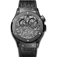 Replika Uhr Hublot Classic Fusion Tourbillon Skeleton All Black 506.CM.0140.LR