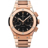 Replika Uhr Hublot Classic Fusion Chronograph 18k Roségold schwarzes Zifferblatt auf Armband 541.OX.1181.OX