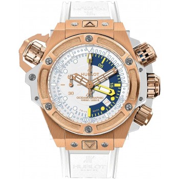 Replika Uhr Hublot King Power Oceanographic 1000 King Gold Weiß 48mm 732.OE.2180.RW