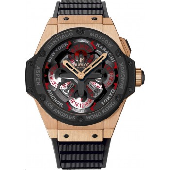 Replica Uhren Hublot King Power Unico GMT King Gold Keramik 48mm 771.OM.1170.RX