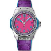 Replica Uhren Hublot Big Bang One Click Pop Art Stahl Lila 465.SV.7379.LR.1205.POP16